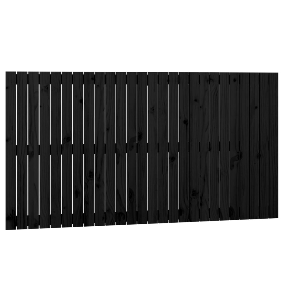 vidaXL Tăblie de pat pentru perete, negru, 166x3x90 cm, lemn masiv pin