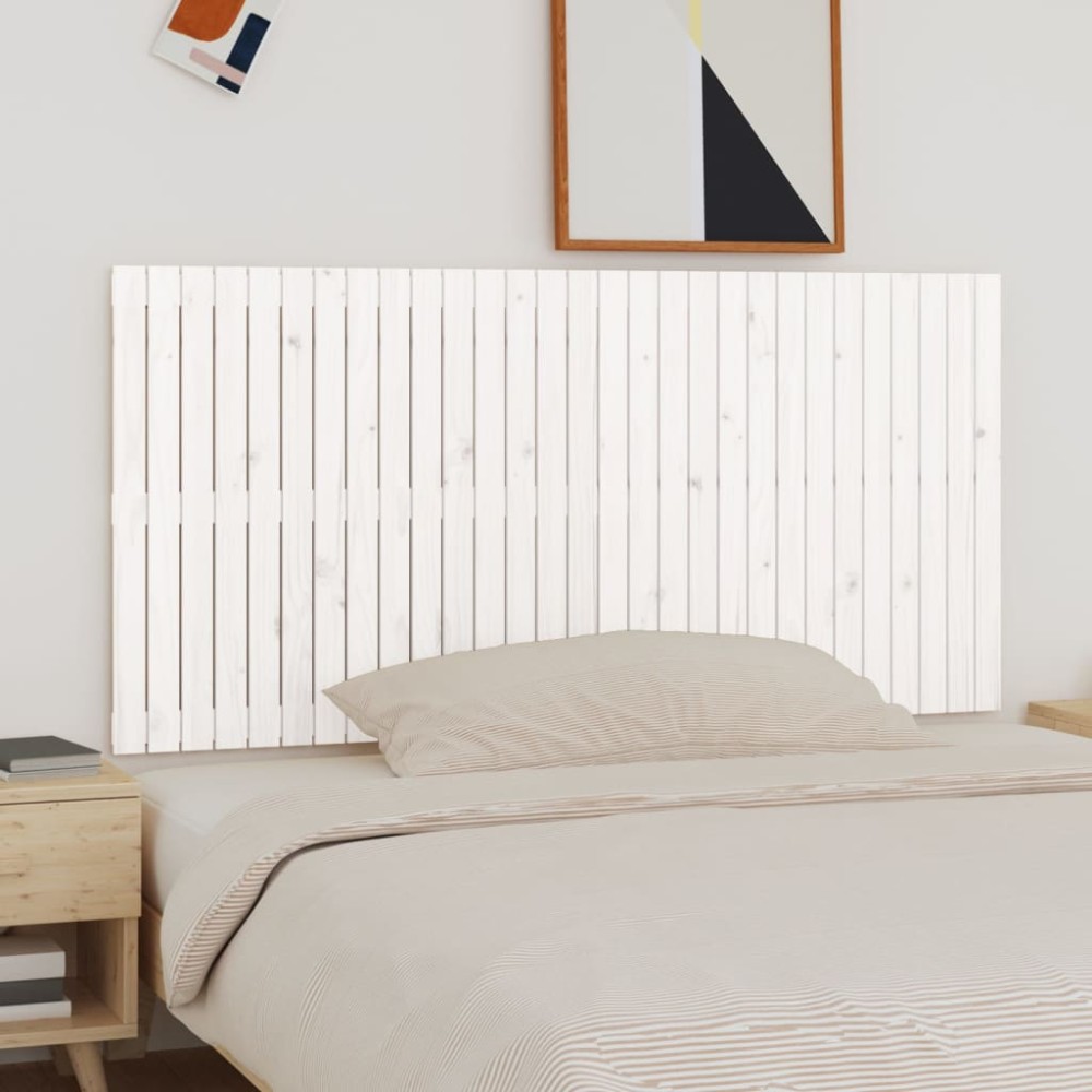 vidaXL Tăblie de pat pentru perete, alb, 185x3x90 cm, lemn masiv pin