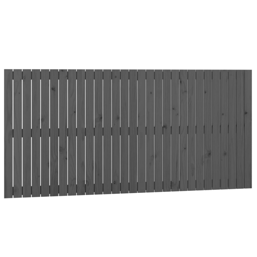 vidaXL Tăblie de pat pentru perete, gri, 185x3x90 cm, lemn masiv pin