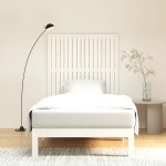 vidaXL Tăblie de pat pentru perete, alb, 108x3x110 cm, lemn masiv pin