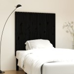 vidaXL Tăblie de pat pentru perete, negru, 108x3x110 cm lemn masiv pin vidaXL Tăblie de pat pentru perete, negru, 108x3x110 cm lemn masiv pin