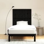 vidaXL Tăblie de pat pentru perete, negru, 108x3x110 cm lemn masiv pin vidaXL Tăblie de pat pentru perete, negru, 108x3x110 cm lemn masiv pin