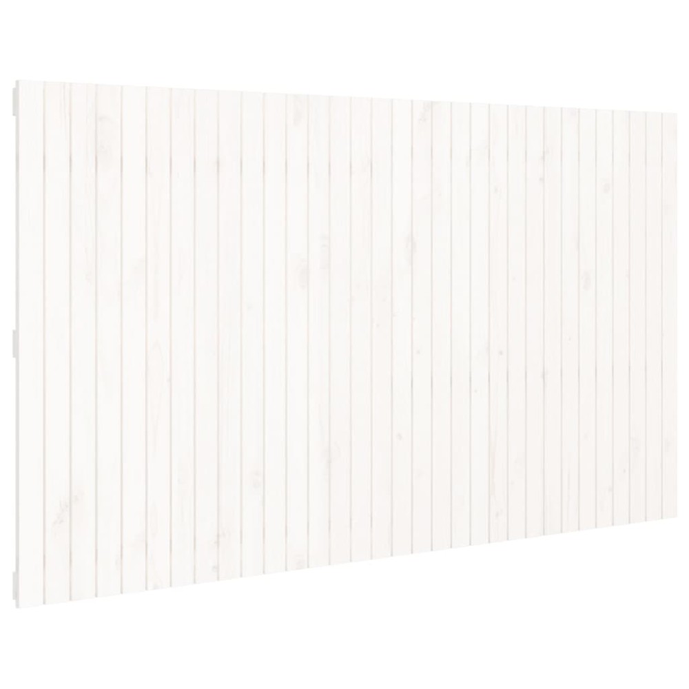 vidaXL Tăblie de pat pentru perete, alb, 204x3x110 cm, lemn masiv pin