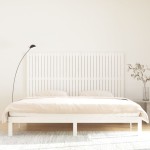 vidaXL Tăblie de pat pentru perete, alb, 204x3x110 cm, lemn masiv pin