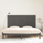vidaXL Tăblie de pat pentru perete, gri, 204x3x110 cm, lemn masiv pin