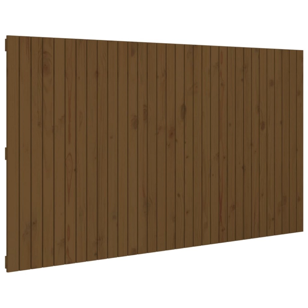 vidaXL Tăblie de pat pentru perete, maro miere, 204x3x110 cm, lemn pin