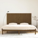vidaXL Tăblie de pat pentru perete, maro miere, 204x3x110 cm, lemn pin vidaXL Tăblie de pat pentru perete, maro miere, 204x3x110 cm, lemn pin