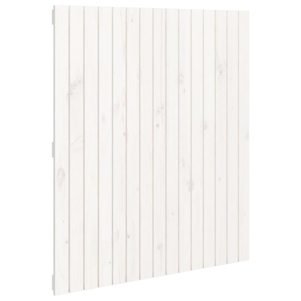 vidaXL Tăblie de pat pentru perete, alb, 95,5x3x110 cm, lemn masiv pin