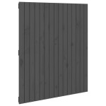 vidaXL Tăblie de pat pentru perete, gri, 95,5x3x110 cm, lemn masiv pin