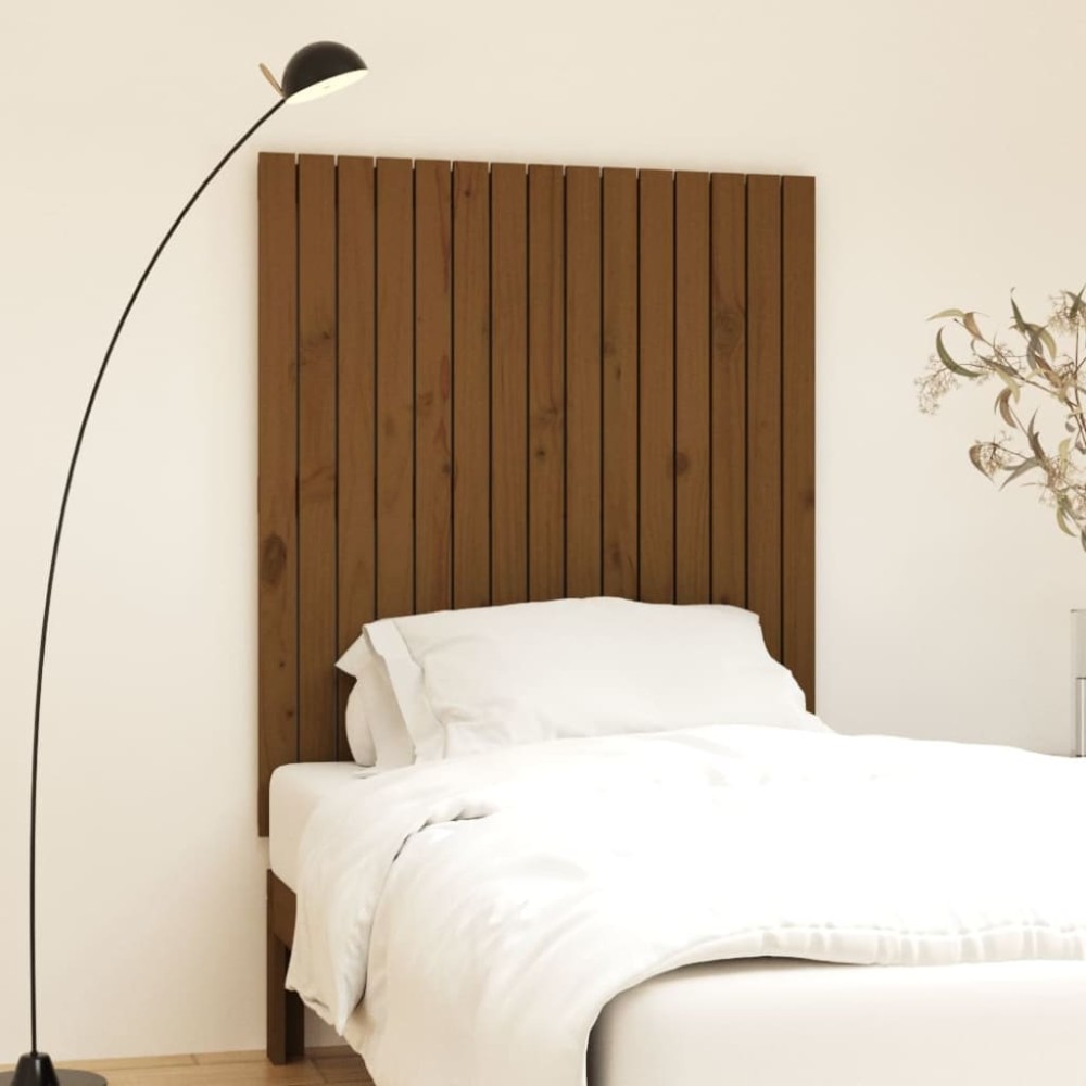 vidaXL Tăblie de pat de perete maro miere 95,5x3x110 cm lemn masiv pin