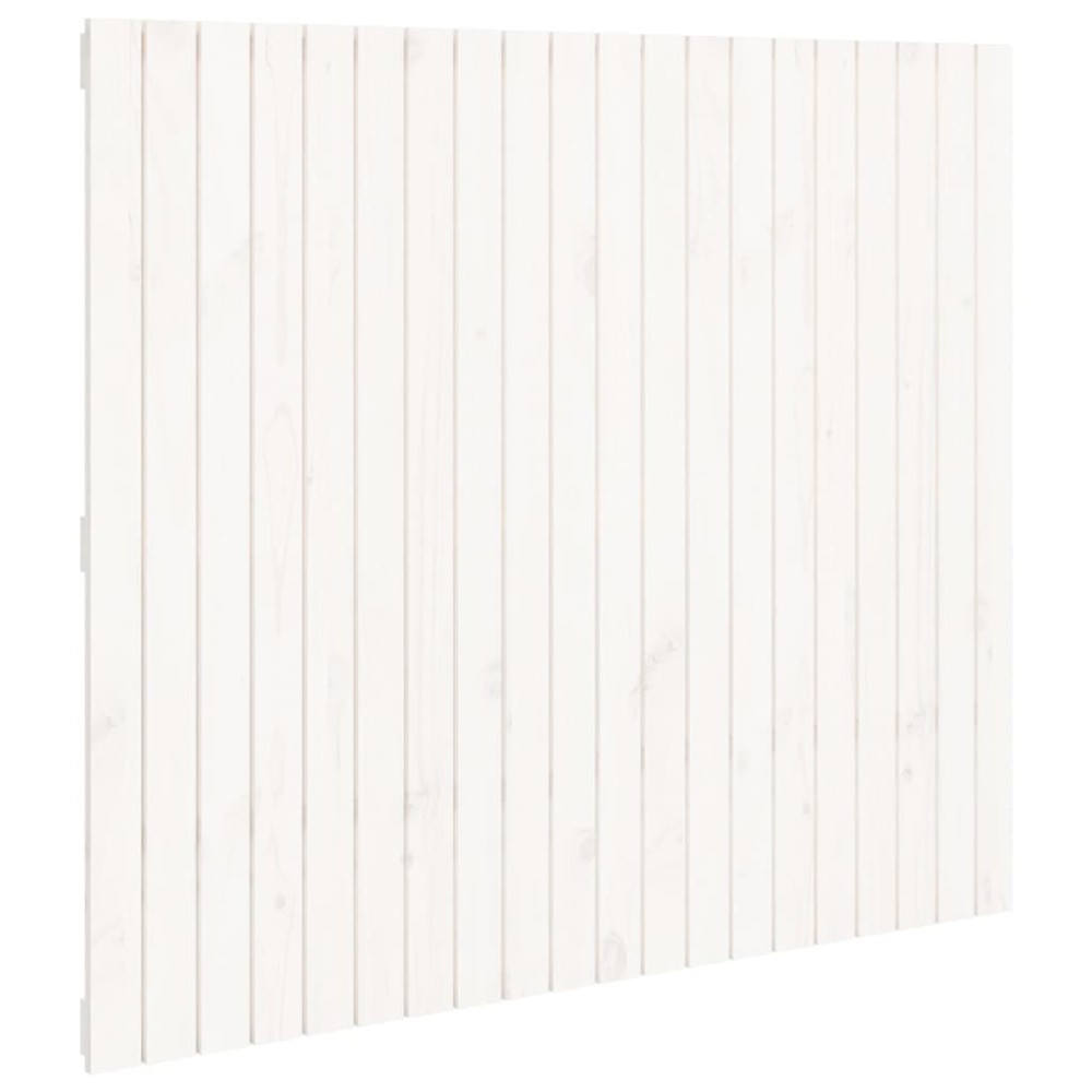 vidaXL Tăblie de pat pentru perete, alb, 127,5x3x110 cm lemn masiv pin