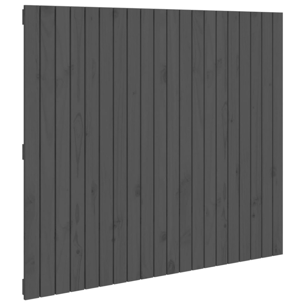 vidaXL Tăblie de pat pentru perete, gri, 127,5x3x110 cm lemn masiv pin