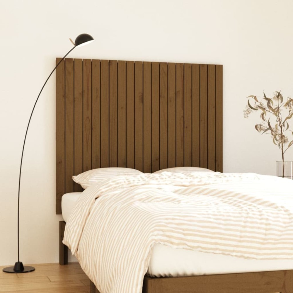 vidaXL Tăblie de pat pentru perete, maro miere 127,5x3x110 cm lemn pin