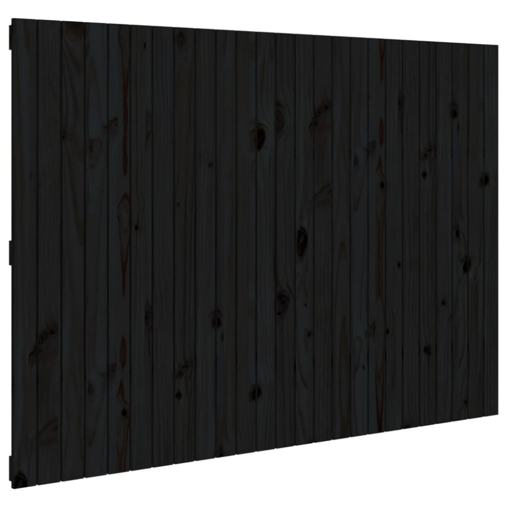 vidaXL Tăblie de pat pentru perete negru 159,5x3x110 cm lemn masiv pin