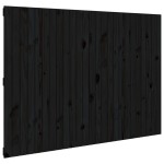 vidaXL Tăblie de pat pentru perete negru 159,5x3x110 cm lemn masiv pin