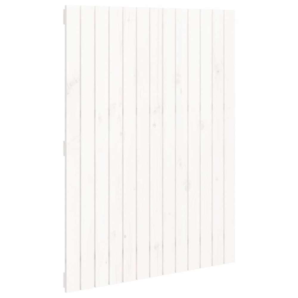vidaXL Tăblie de pat pentru perete, alb, 82,5x3x110 cm, lemn masiv pin