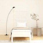 vidaXL Tăblie de pat pentru perete, alb, 82,5x3x110 cm, lemn masiv pin