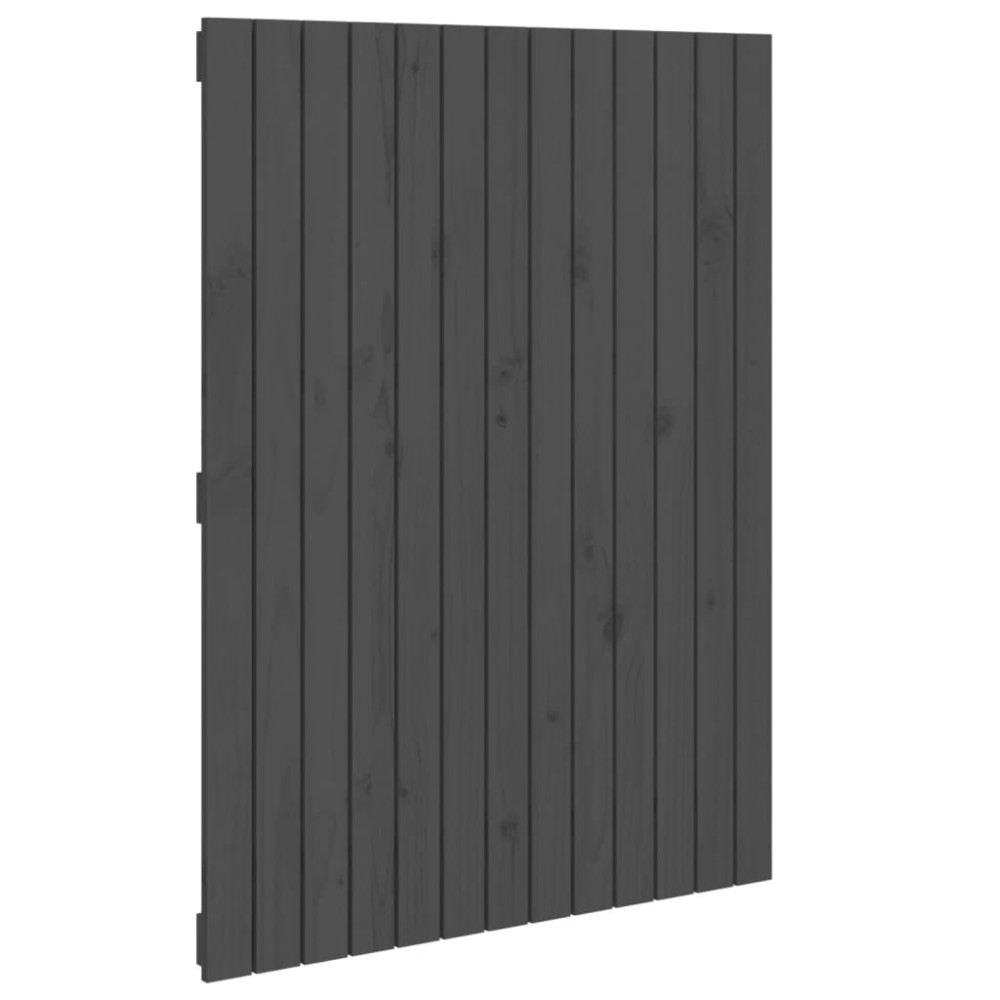 vidaXL Tăblie de pat pentru perete, gri, 82,5x3x110 cm, lemn masiv pin