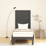 vidaXL Tăblie de pat pentru perete, gri, 82,5x3x110 cm, lemn masiv pin
