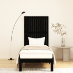 vidaXL Tăblie de pat pentru perete, negru 82,5x3x110 cm lemn masiv pin vidaXL Tăblie de pat pentru perete, negru 82,5x3x110 cm lemn masiv pin