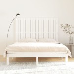 vidaXL Tăblie de pat pentru perete, alb, 166x3x110 cm, lemn masiv pin