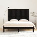 vidaXL Tăblie de pat pentru perete, negru, 166x3x110 cm lemn masiv pin vidaXL Tăblie de pat pentru perete, negru, 166x3x110 cm lemn masiv pin
