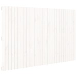 vidaXL Tăblie de pat pentru perete, alb, 185x3x110 cm, lemn masiv pin