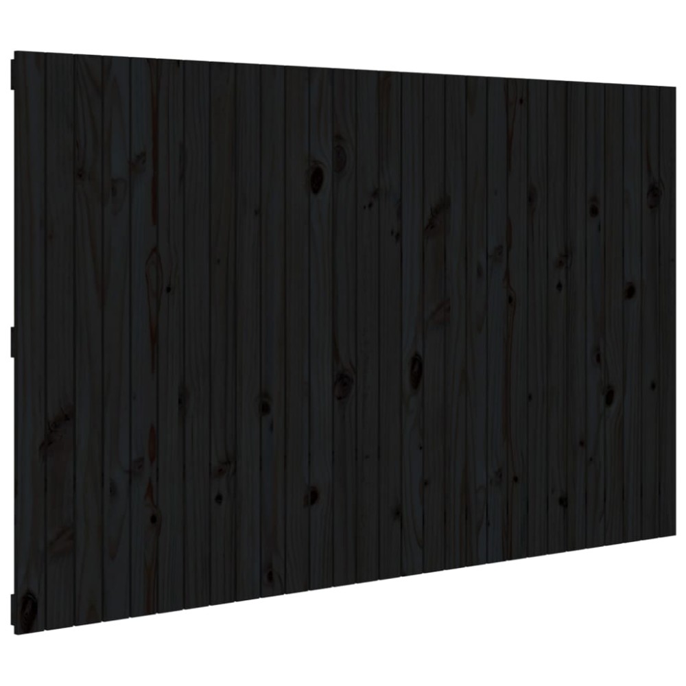vidaXL Tăblie de pat pentru perete, negru, 185x3x110 cm lemn masiv pin