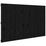 vidaXL Tăblie de pat pentru perete, negru, 185x3x110 cm lemn masiv pin