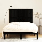 vidaXL Tăblie de pat pentru perete, negru, 140x3x110 cm lemn masiv pin vidaXL Tăblie de pat pentru perete, negru, 140x3x110 cm lemn masiv pin