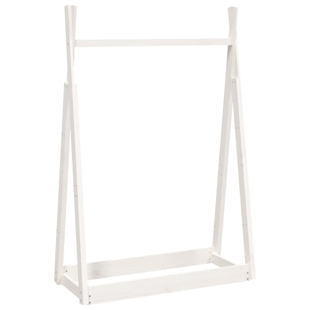 vidaXL Suport pentru haine, alb, 100x45x150 cm, lemn masiv de pin