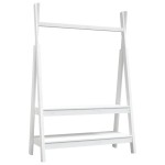 vidaXL Suport pentru haine, alb, 100x45,5x150 cm, lemn masiv de pin vidaXL Suport pentru haine, alb, 100x45,5x150 cm, lemn masiv de pin