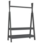 vidaXL Suport pentru haine, gri, 100x45,5x150 cm, lemn masiv de pin vidaXL Suport pentru haine, gri, 100x45,5x150 cm, lemn masiv de pin