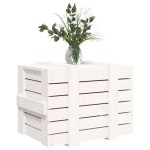 vidaXL Cutie de depozitare, alb, 58x40,5x42 cm, lemn masiv de pin vidaXL Cutie de depozitare, alb, 58x40,5x42 cm, lemn masiv de pin