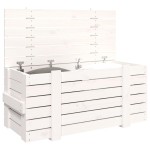 vidaXL Cutie de depozitare, alb, 91x40,5x42 cm, lemn masiv de pin vidaXL Cutie de depozitare, alb, 91x40,5x42 cm, lemn masiv de pin