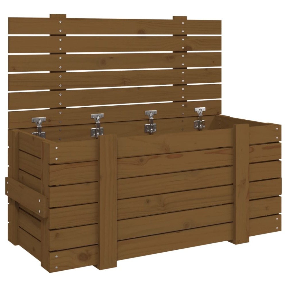 vidaXL Cutie de depozitare, maro miere, 91x40,5x42 cm, lemn masiv pin