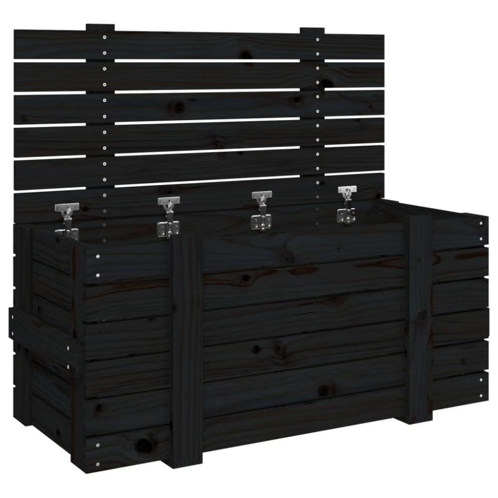 vidaXL Cutie de depozitare, negru, 91x40,5x42 cm, lemn masiv de pin