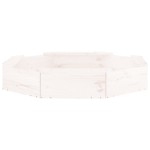 vidaXL Cutie de nisip cu scaune octogonale, alb, lemn masiv de pin vidaXL Cutie de nisip cu scaune octogonale, alb, lemn masiv de pin