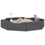 vidaXL Cutie de nisip cu scaune octogonale, gri, lemn masiv de pin vidaXL Cutie de nisip cu scaune octogonale, gri, lemn masiv de pin