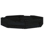 vidaXL Cutie de nisip cu scaune octogonale, negru, lemn masiv de pin vidaXL Cutie de nisip cu scaune octogonale, negru, lemn masiv de pin
