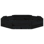 vidaXL Cutie de nisip cu scaune octogonale, negru, lemn masiv de pin vidaXL Cutie de nisip cu scaune octogonale, negru, lemn masiv de pin