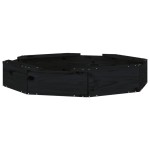 vidaXL Cutie de nisip cu scaune octogonale, negru, lemn masiv de pin vidaXL Cutie de nisip cu scaune octogonale, negru, lemn masiv de pin