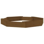 vidaXL Cutie de nisip cu scaune octogonale, maro miere, lemn masiv pin vidaXL Cutie de nisip cu scaune octogonale, maro miere, lemn masiv pin