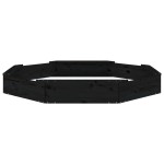 vidaXL Cutie de nisip cu scaune octogonale, negru, lemn masiv de pin vidaXL Cutie de nisip cu scaune octogonale, negru, lemn masiv de pin