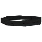 vidaXL Cutie de nisip cu scaune octogonale, negru, lemn masiv de pin vidaXL Cutie de nisip cu scaune octogonale, negru, lemn masiv de pin