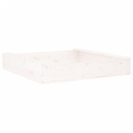 vidaXL Cutie de nisip pătrată cu scaune, alb, lemn masiv de pin vidaXL Cutie de nisip pătrată cu scaune, alb, lemn masiv de pin
