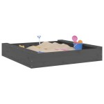 vidaXL Cutie de nisip pătrată cu scaune, gri, lemn masiv de pin vidaXL Cutie de nisip pătrată cu scaune, gri, lemn masiv de pin