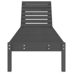 vidaXL Șezlong, gri, 199,5x60x74 cm, lemn masiv de pin