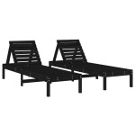 vidaXL Șezlonguri, 2 buc., negru, 199,5x60x74 cm, lemn masiv pin vidaXL Șezlonguri, 2 buc., negru, 199,5x60x74 cm, lemn masiv pin