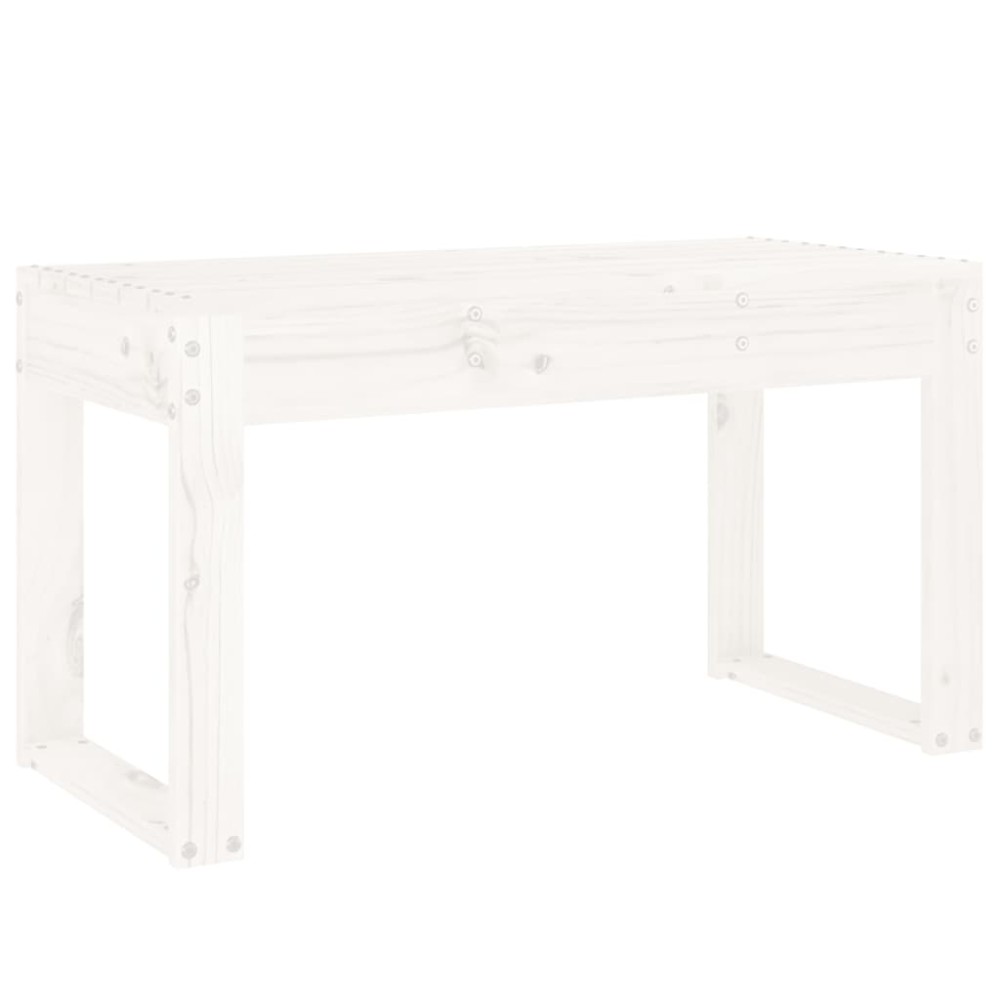 vidaXL Bancă de grădină, alb, 80x38x45 cm, lemn masiv de pin